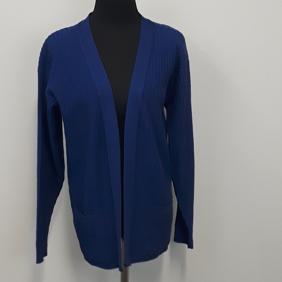 Pendleton Sweaters - Pendleton navy blue open front wool knit cardigan